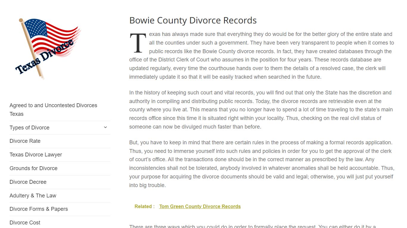 Bowie County Divorce Records – Divorce in Texas